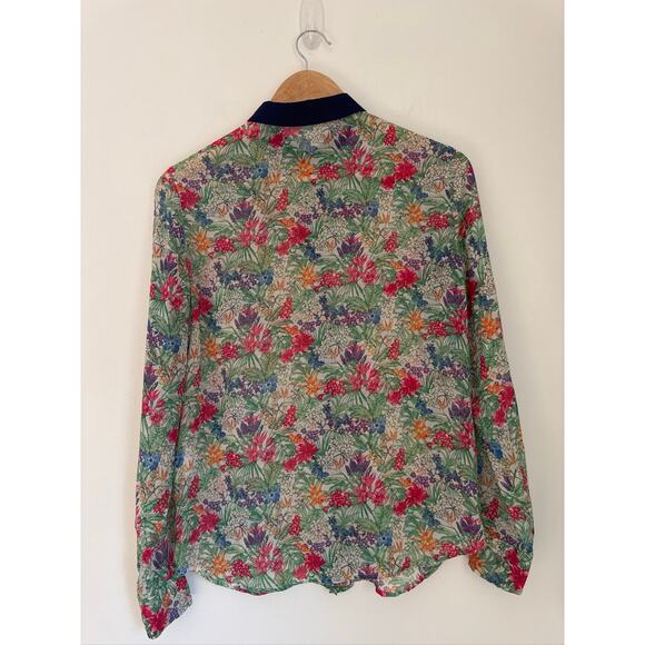 Equipment Femme Floral Silk Button-Up Blouse - Multicolor XS - Picture 5 of 7